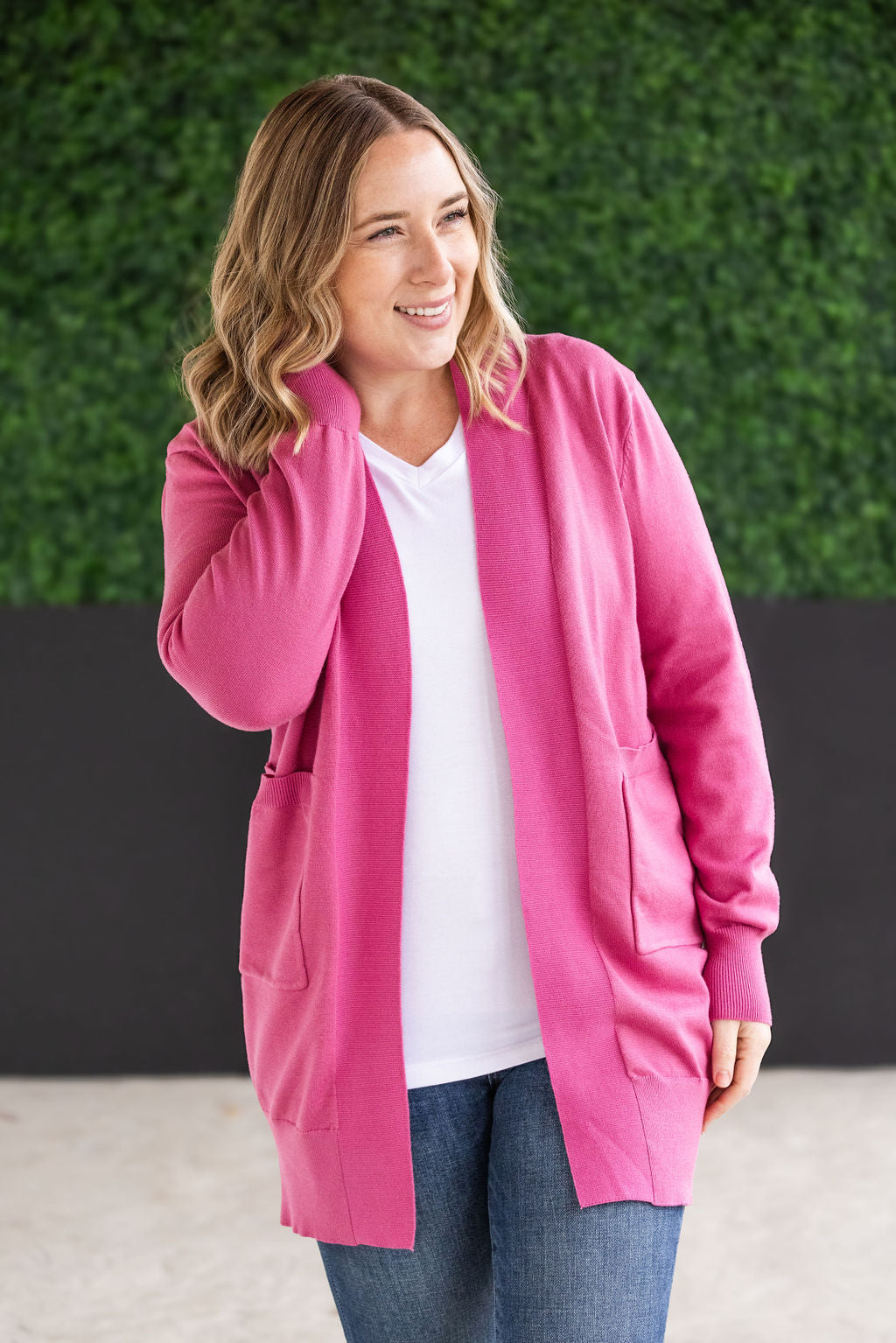 Michelle Mae High Pocket Cardigan - Rose FINAL SALE