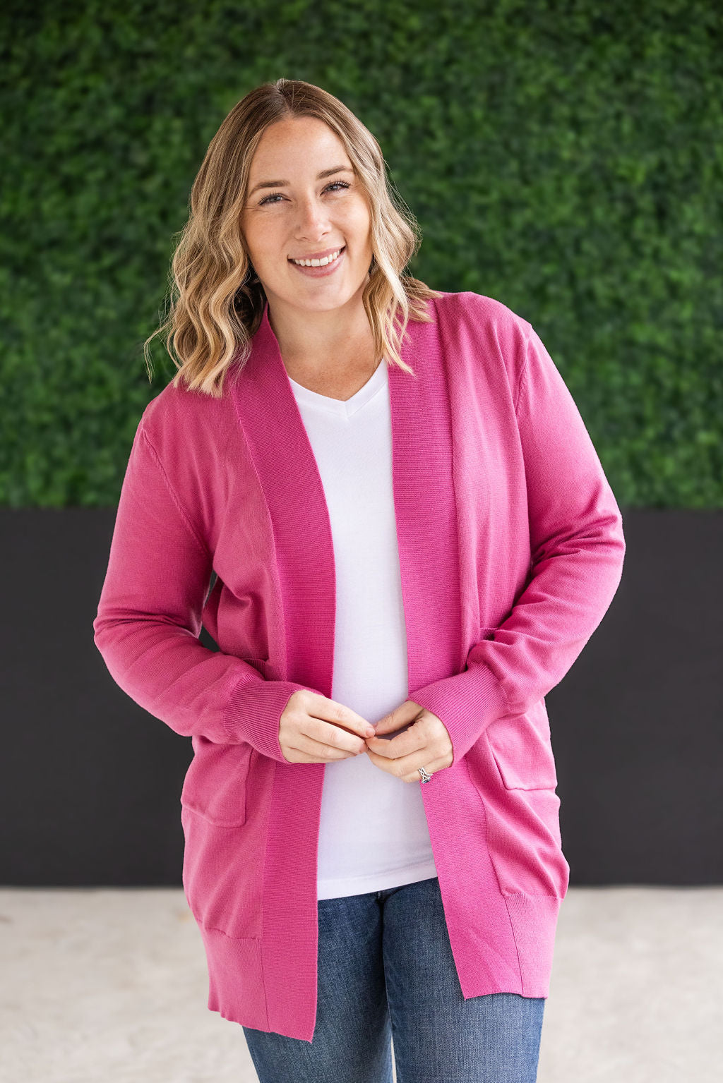 Michelle Mae High Pocket Cardigan - Rose FINAL SALE