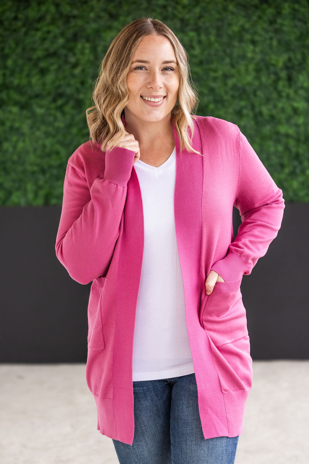 Michelle Mae High Pocket Cardigan - Rose FINAL SALE