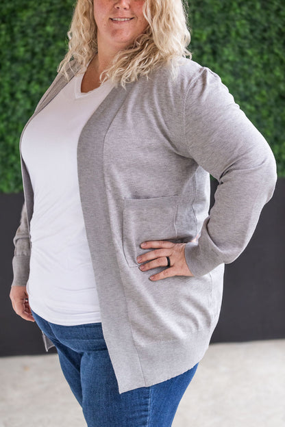 Michelle Mae High Pocket Cardigan - Grey FINAL SALE