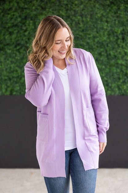 Michelle Mae High Pocket Cardigan - Lavender FINAL SALE