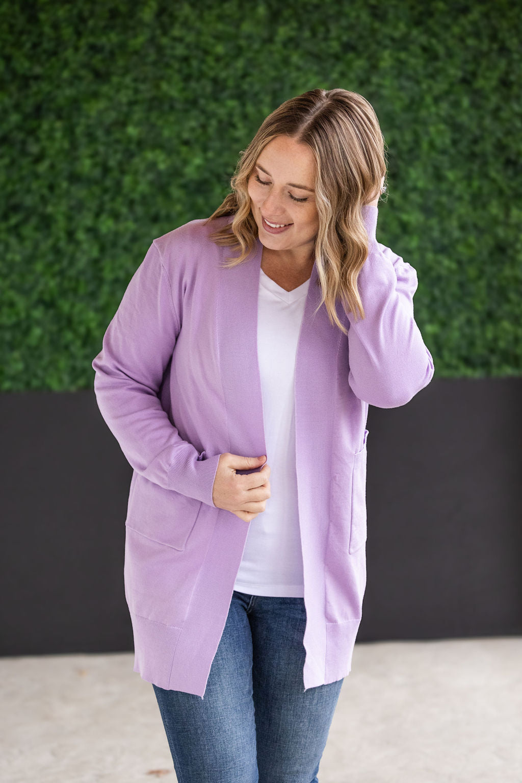 Michelle Mae High Pocket Cardigan - Lavender FINAL SALE