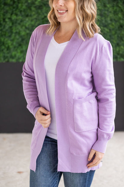 Michelle Mae High Pocket Cardigan - Lavender FINAL SALE