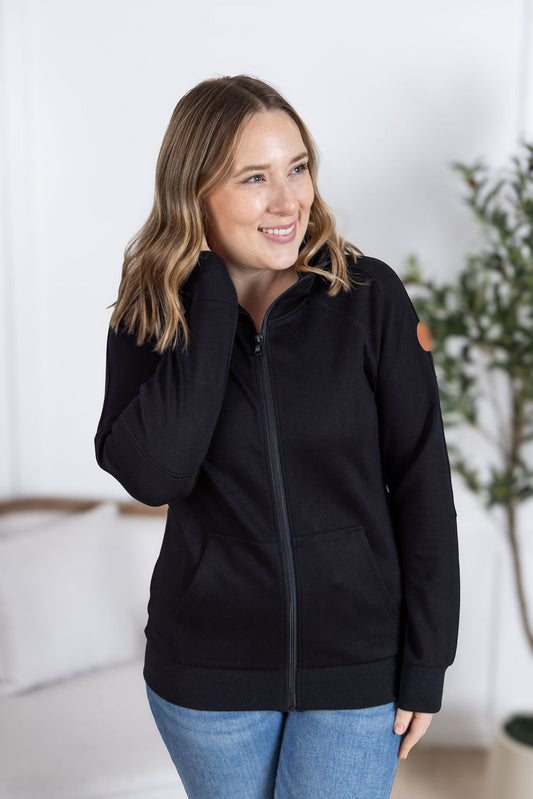 Michelle Mae Scuba FullZip Hoodie - Black