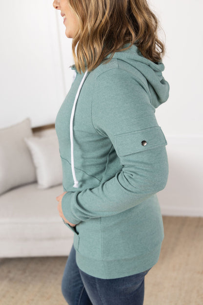 Michelle Mae Pixie Pocket Halfzip Hoodie - Sage