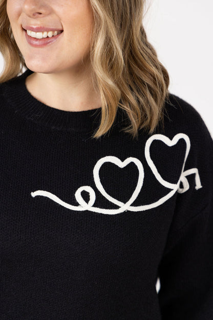 Michelle Mae Black Hearts Sweater