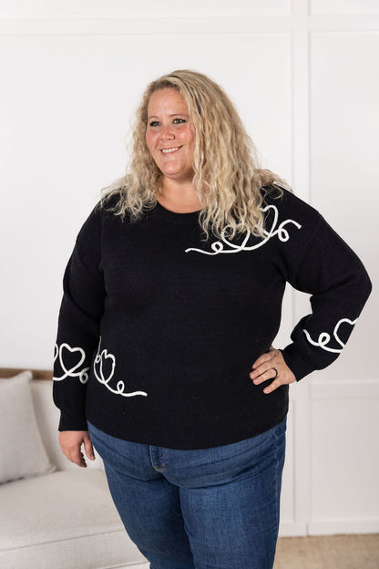 Michelle Mae Black Hearts Sweater