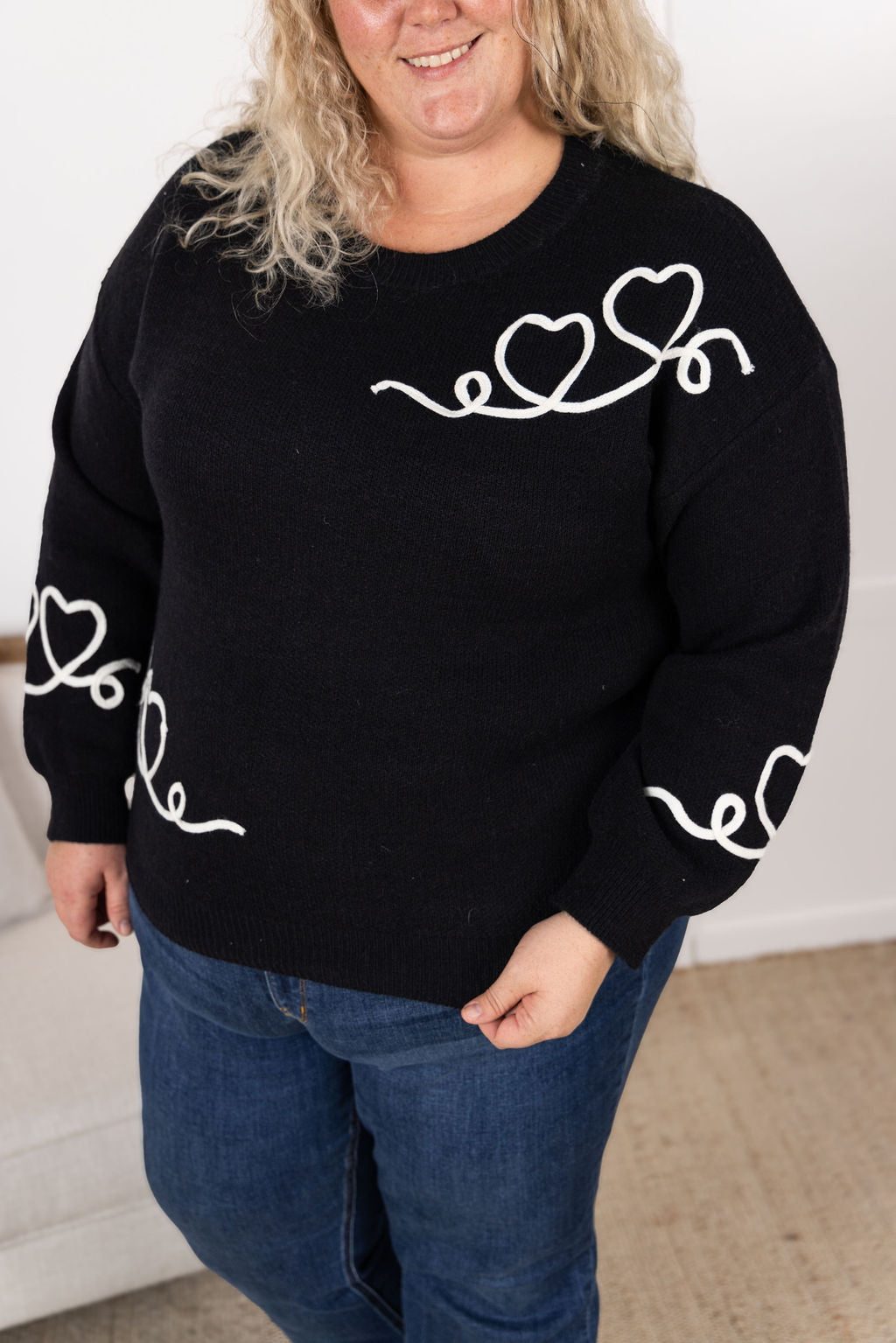 Michelle Mae Black Hearts Sweater