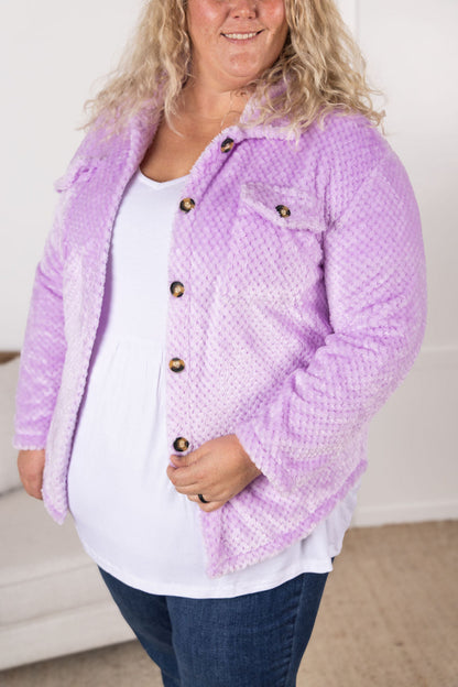 Michelle Mae Fleece Shacket - Lavender