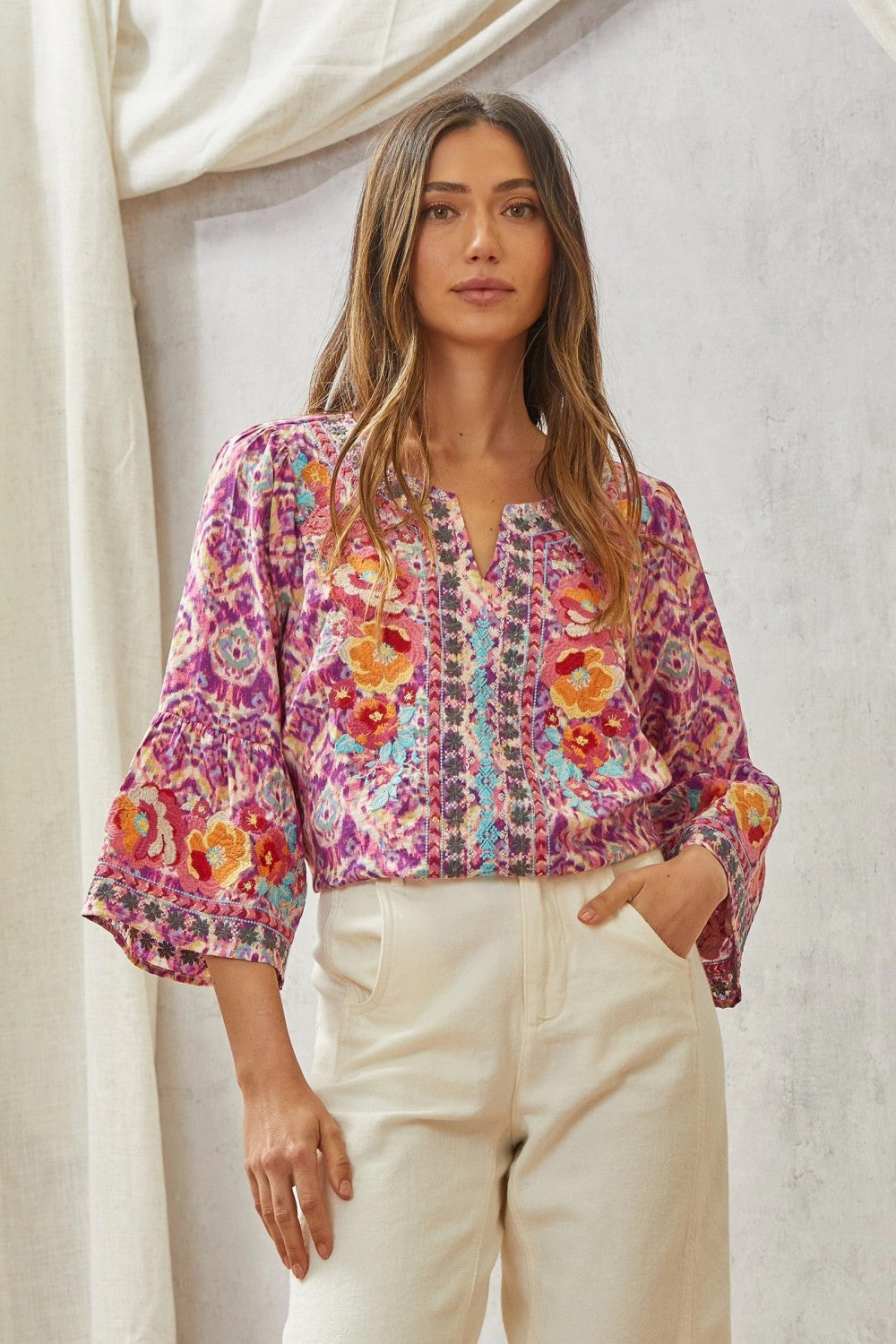 Boho Charm Embroidered Tunic