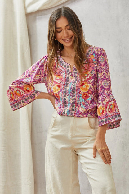 Boho Charm Embroidered Tunic