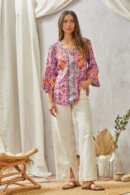 Boho Charm Embroidered Tunic