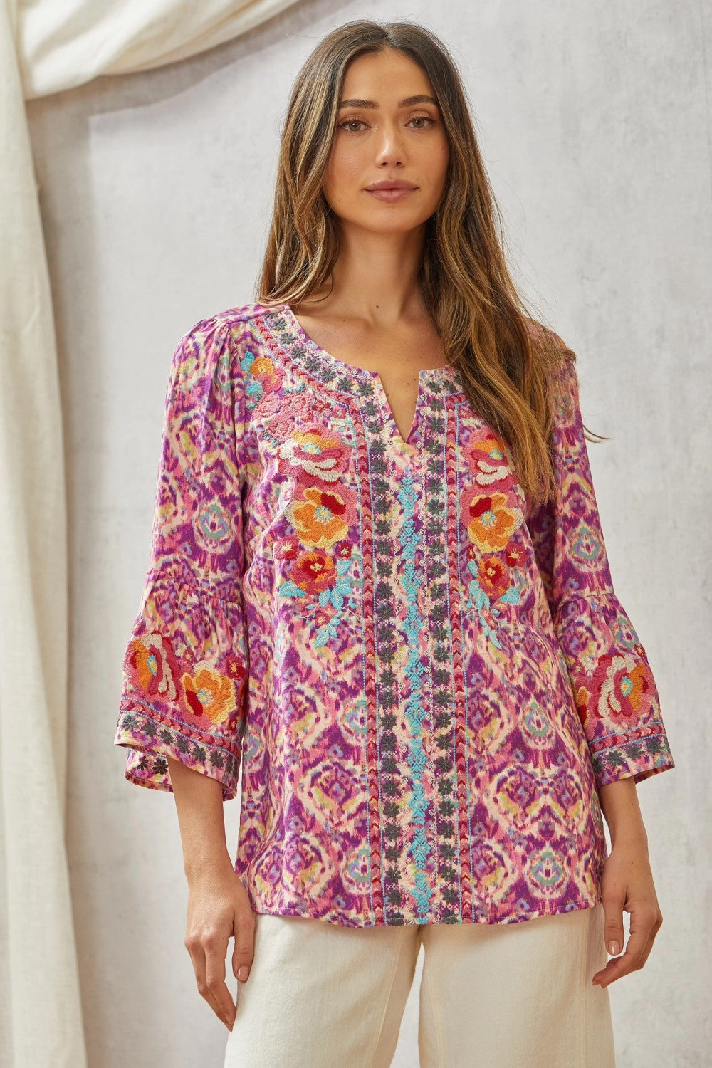 Boho Charm Embroidered Tunic