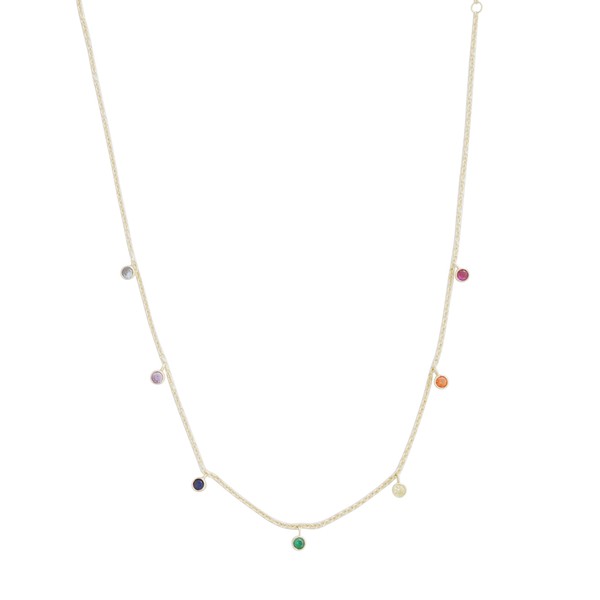 Rainbow Bezel Crystal Stardust Necklace
