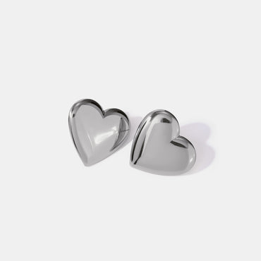Stainless Steel Heart Stud Earrings **FINAL SALE**