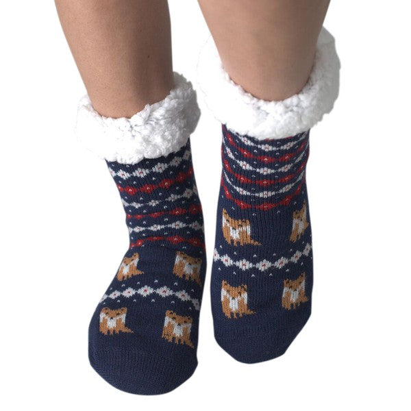 Foxy N Around - Women's Cozy Slipper Socks