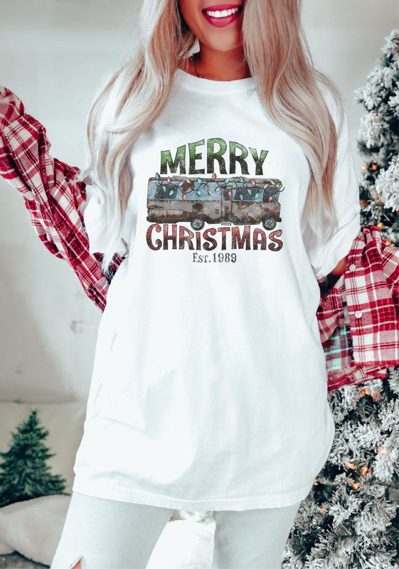 Griswold Camper Merry Christmas Graphic Tee