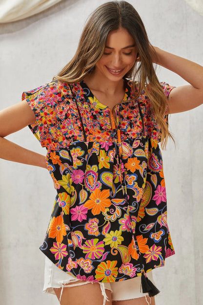 Boho Bloom Babydoll Top