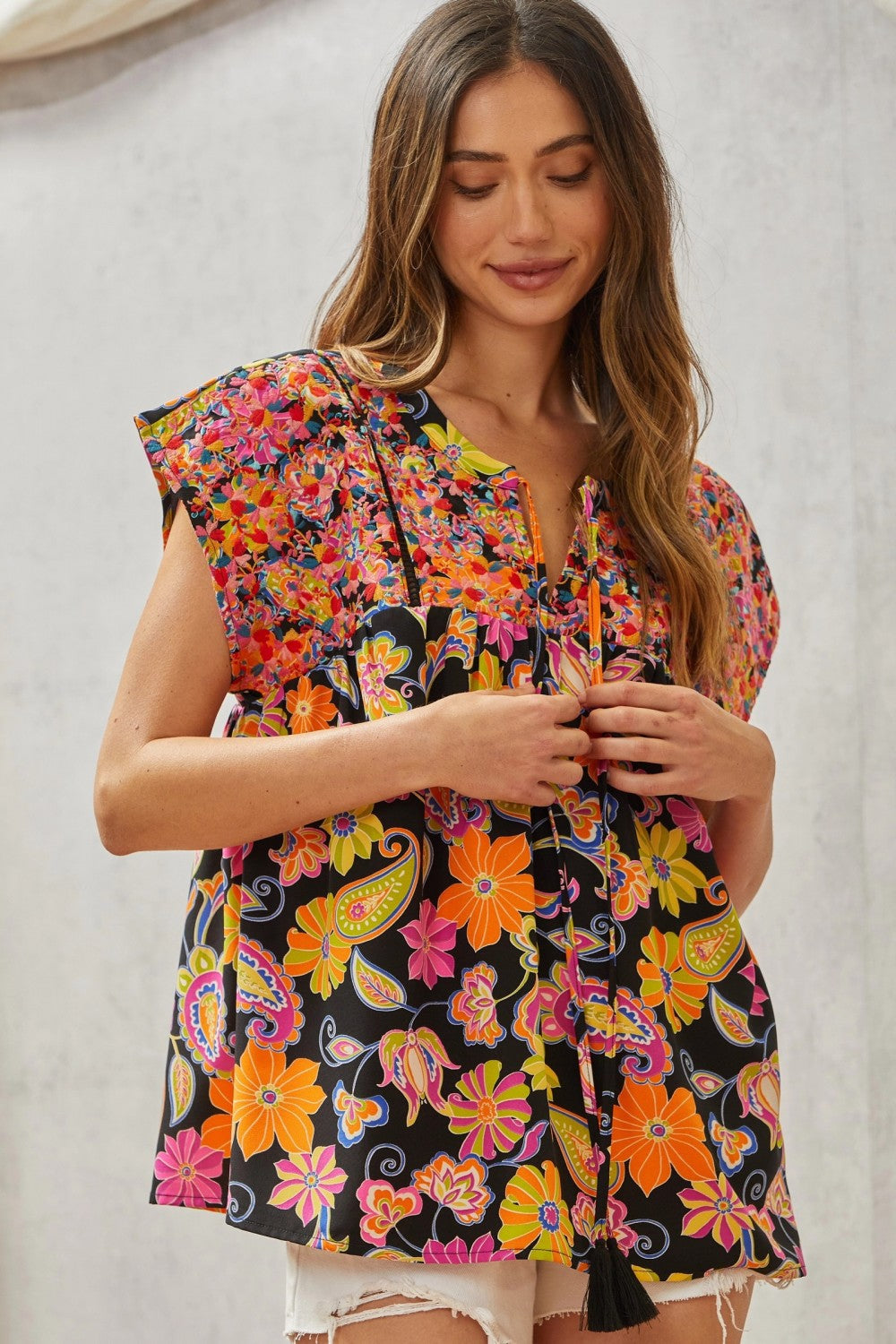 Boho Bloom Babydoll Top