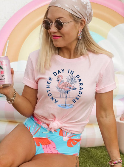 Another Day in Paradise Flamingo Graphic Tee