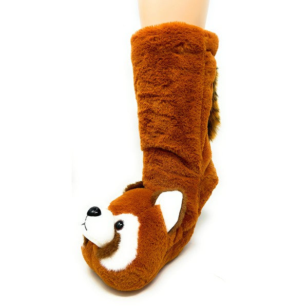 Red Panda - Women's Plush Animal Slipper Socks