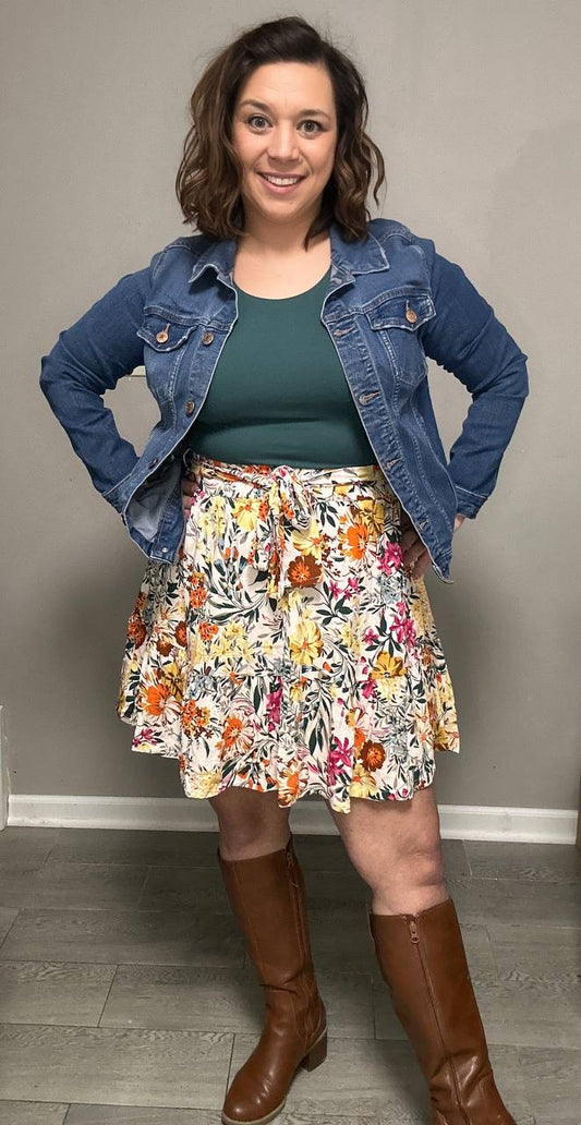 Spring Fields Floral Skirt