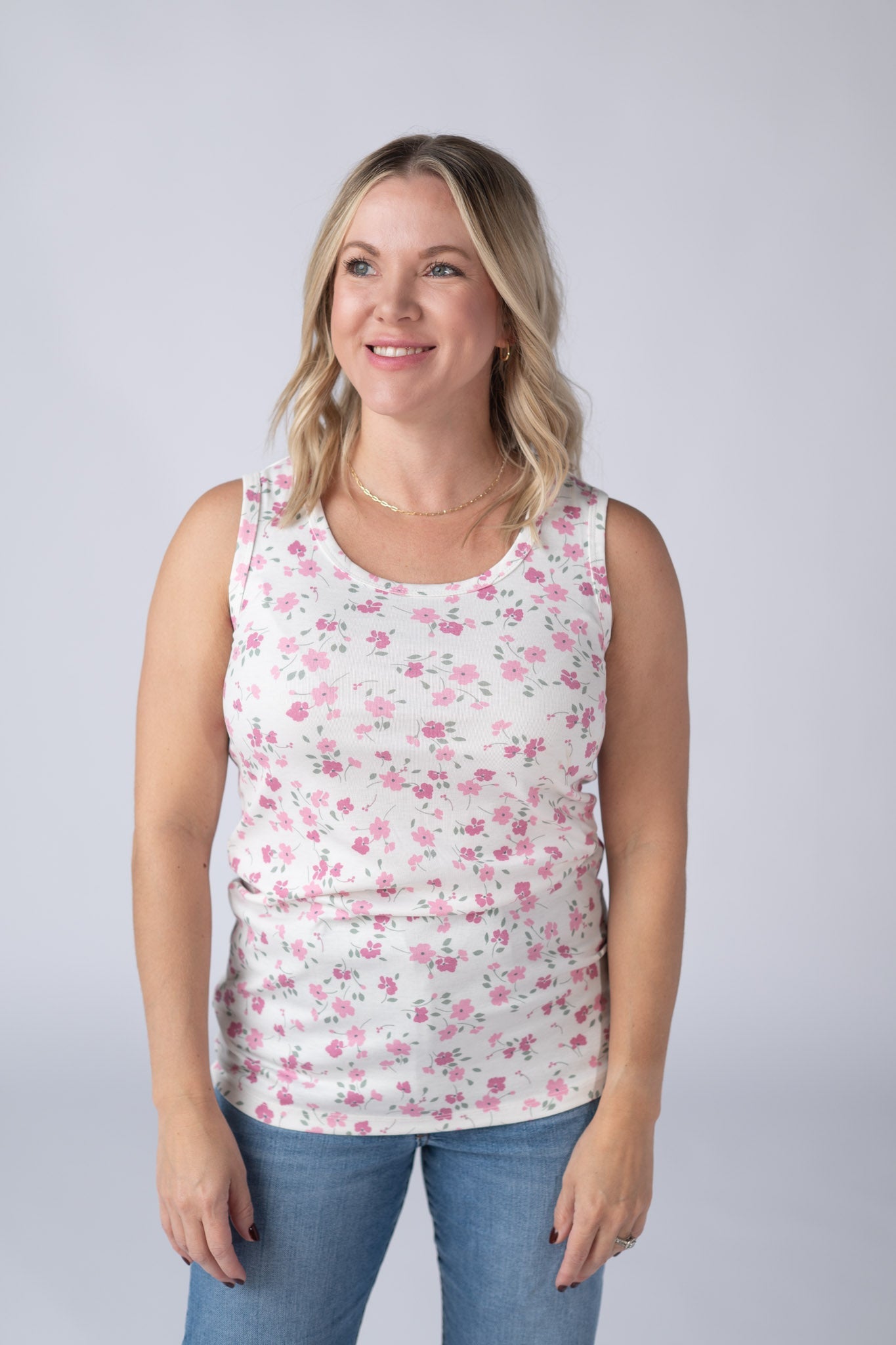 Michelle Mae Ava Tank - Pretty in Pink Floral