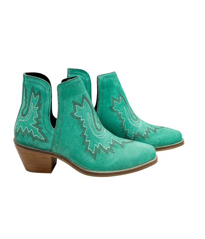 Kickin' Booties in Turquoise Suede