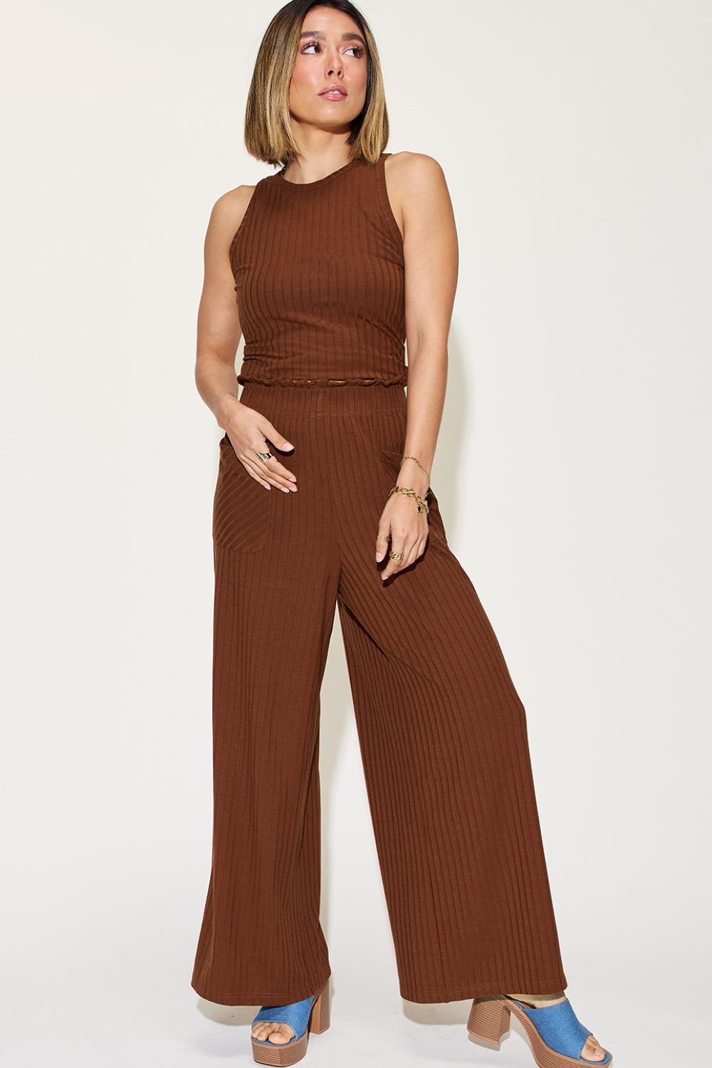 You Got It Now Tank and Wide Leg Pants Set