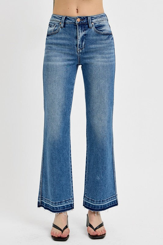 Edge & Elegance Raw Hem Bootcut Jeans