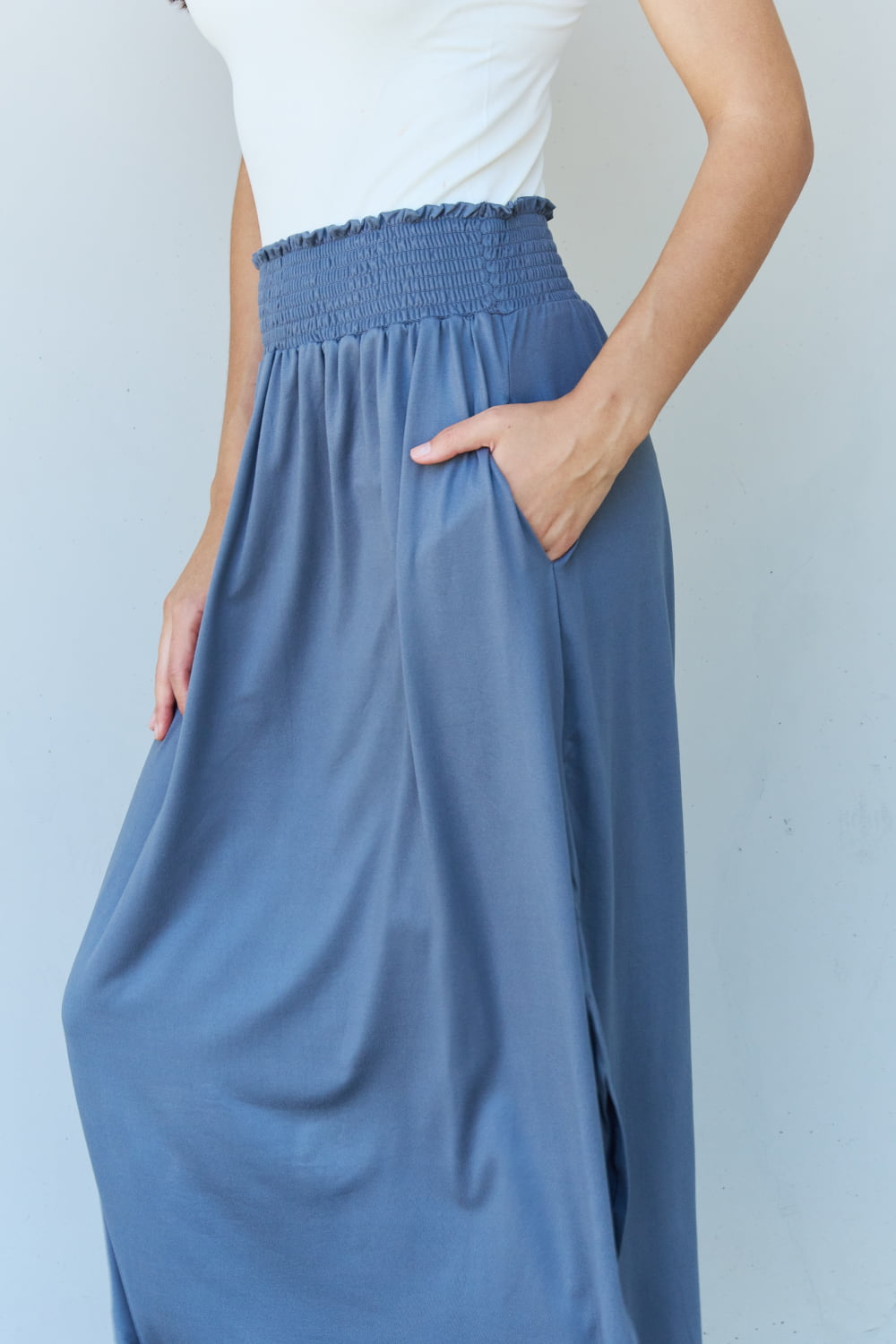 Comfort Princess High Waist Maxi Skirt in Charcoal