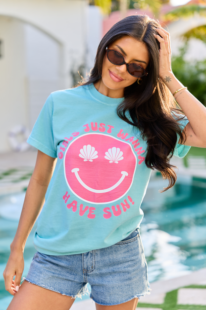 Girls Just Wanna Have Sun Chalky Graphic Tee