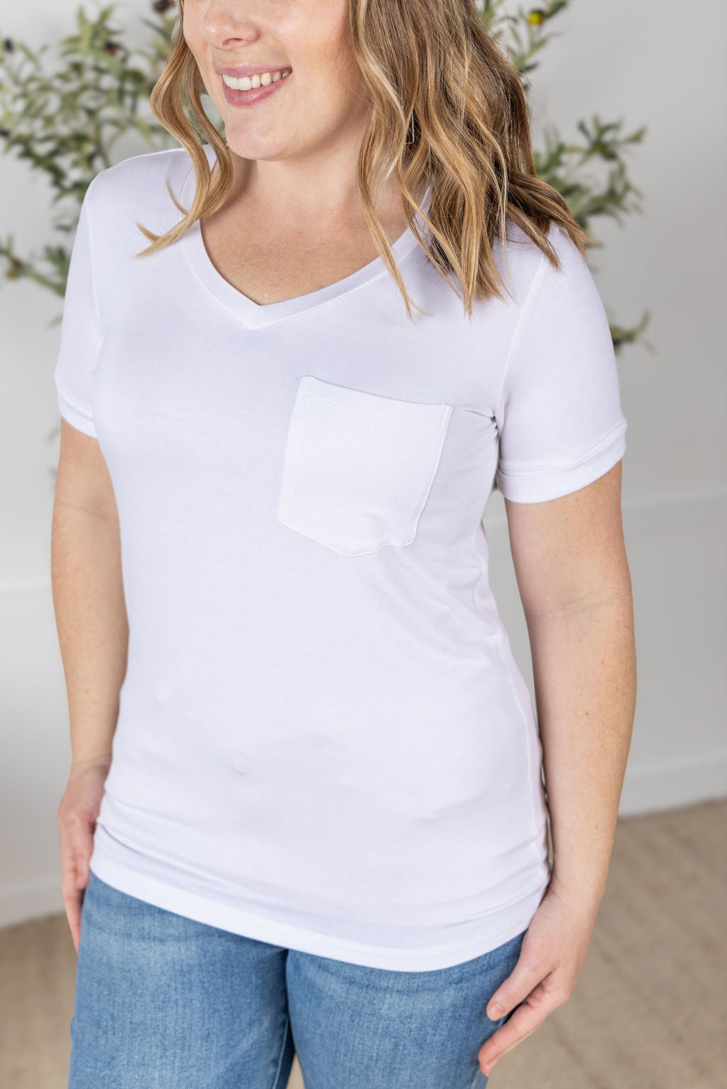Michelle Mae Sophie Pocket Tee - White