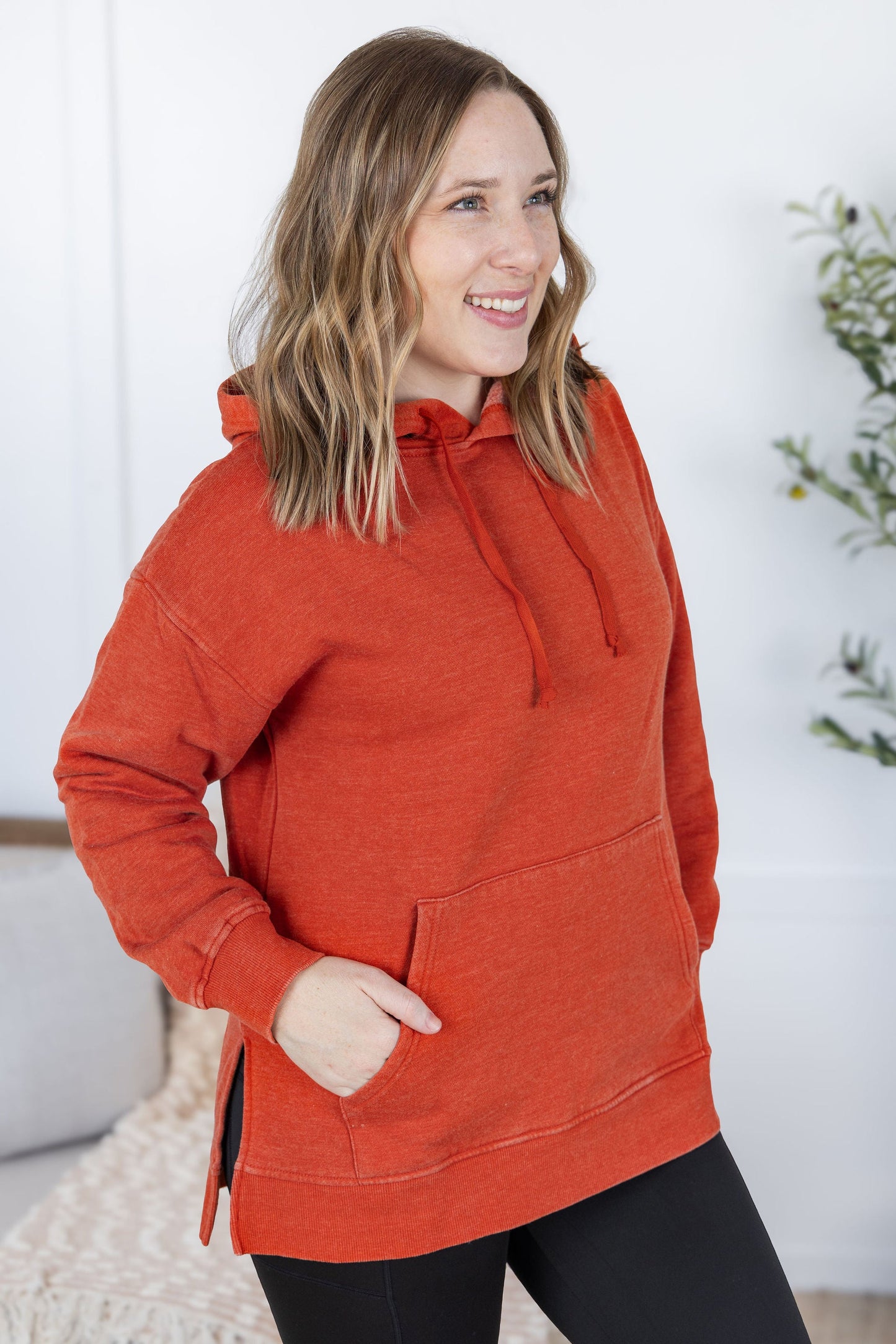 Michelle Mae Vintage Wash Hoodie - Rust