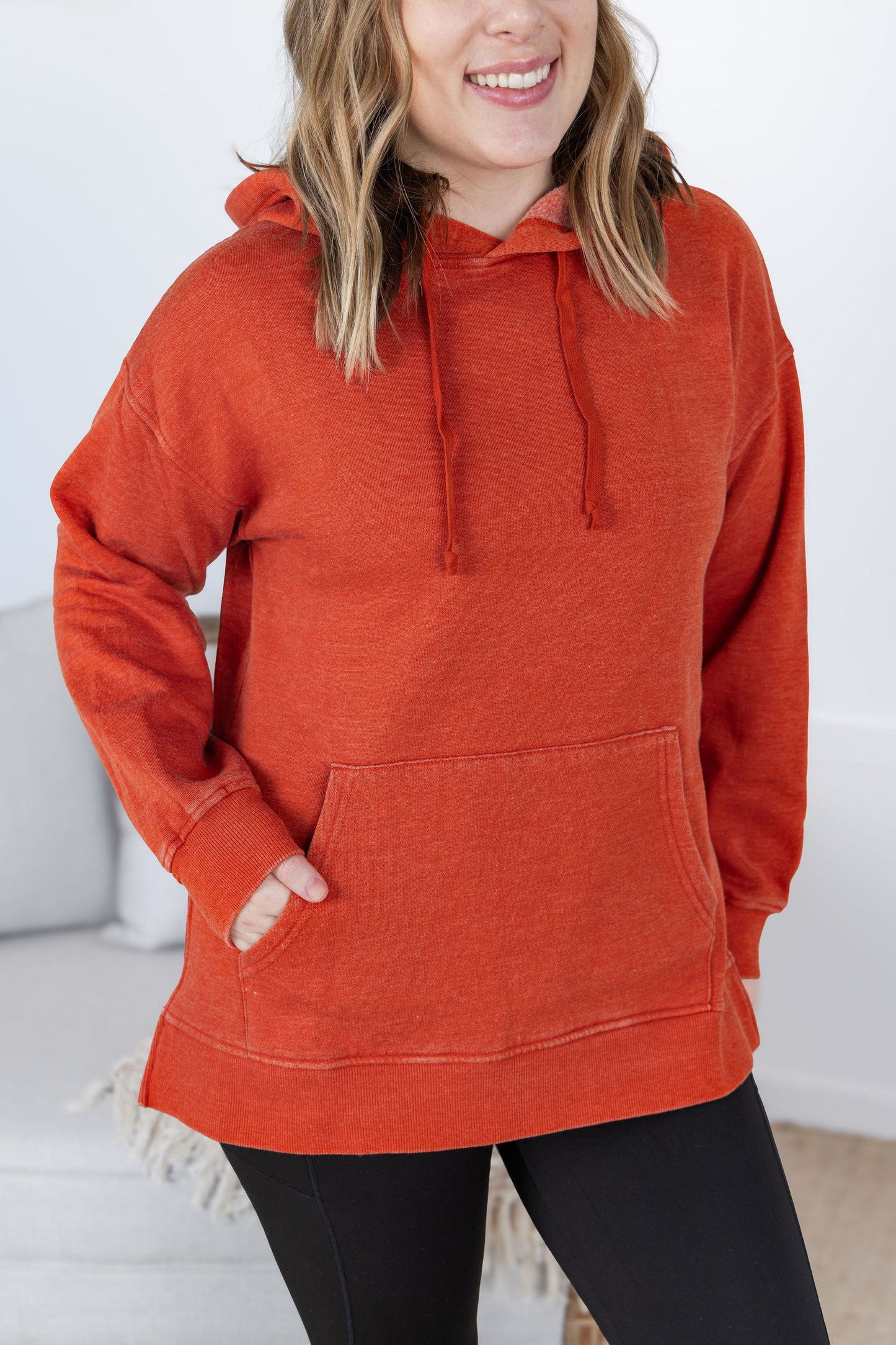 Michelle Mae Vintage Wash Hoodie - Rust