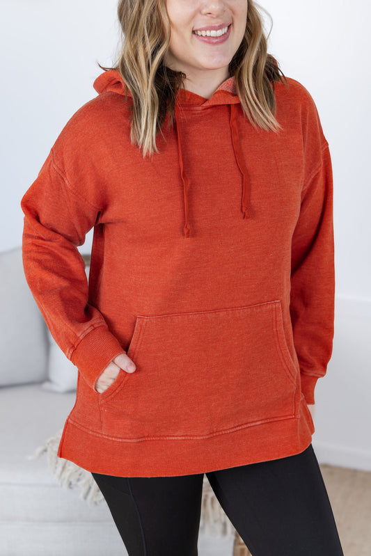 Michelle Mae Vintage Wash Hoodie - Rust
