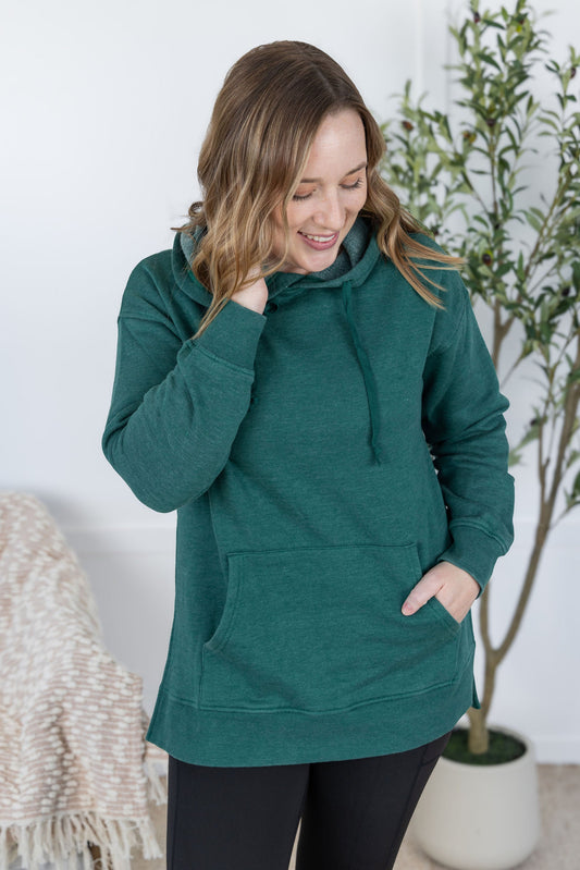 Michelle Mae Vintage Wash Hoodie - Hunter Green