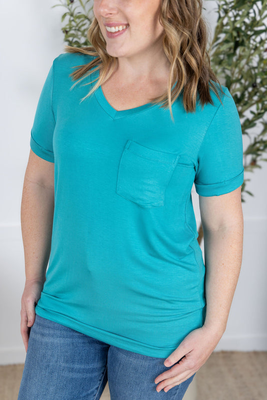 Michelle Mae Sophie Pocket Tee - Aqua