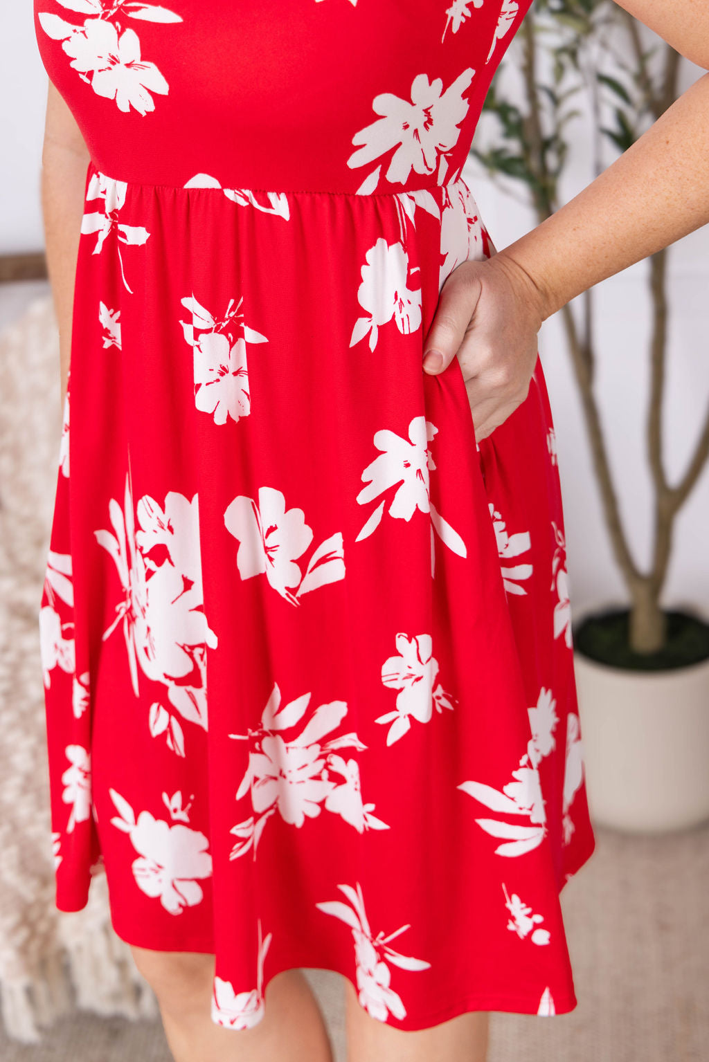 Michelle Mae Kelsey Tank Dress - Red Floral FINAL SALE