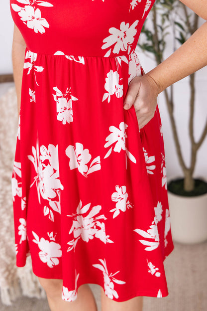 Michelle Mae Kelsey Tank Dress - Red Floral FINAL SALE