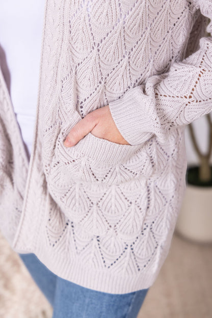 Michelle Mae Open Knit Cardigan - Neutral