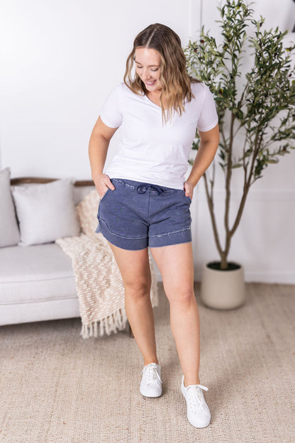 Michelle Mae French Terry Stevie Shorts - Nautical Navy