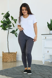 Michelle Mae Athleisure Leggings - Charcoal Leopard