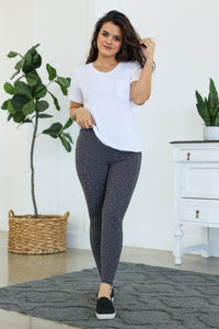 Michelle Mae Athleisure Leggings - Charcoal Leopard