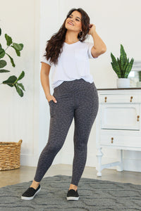 Michelle Mae Athleisure Leggings - Charcoal Leopard