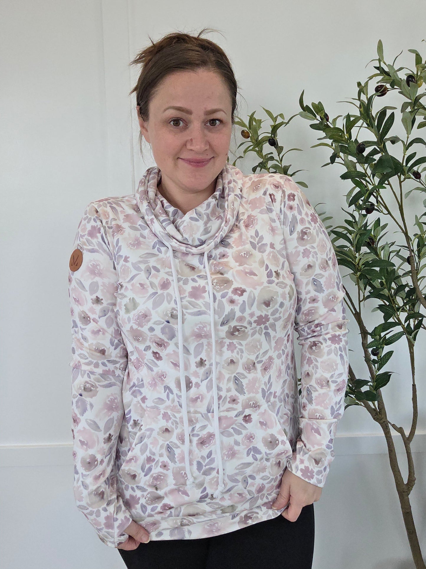 Michelle Mae Soft Funnel Neck - Blush Floral