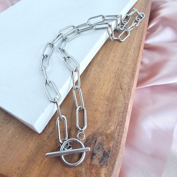 Luxe Silver Chunky Paper Clip Chain - 18in