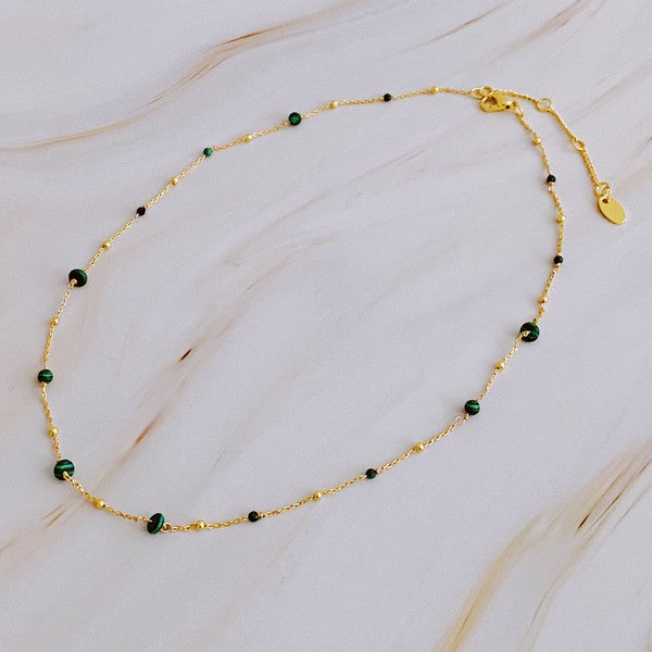 Dainty Precious Stone Bead Necklace