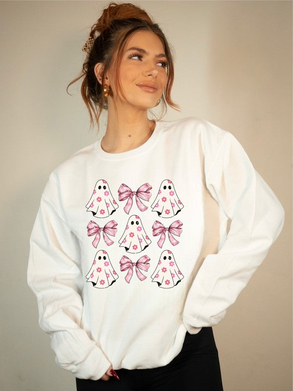 Halloween Ghost Coquette Graphic Sweatshirt (PLUS)