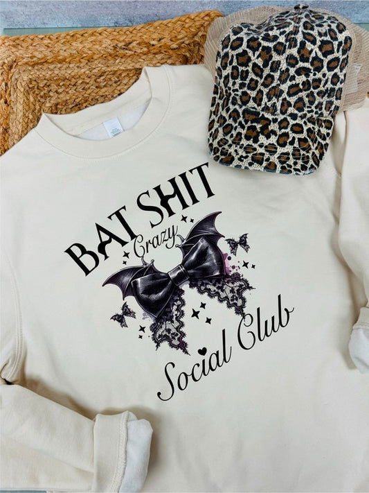 Bat Shit Crazy Social Club Graphic Sweatshirt (PLUS)